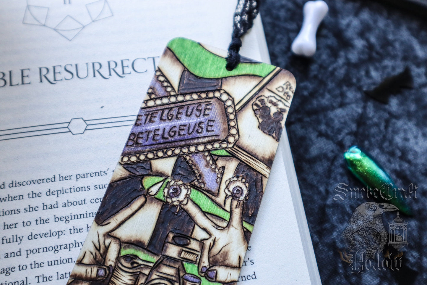 Woodburned Bookmark | Beetle Juice inspired