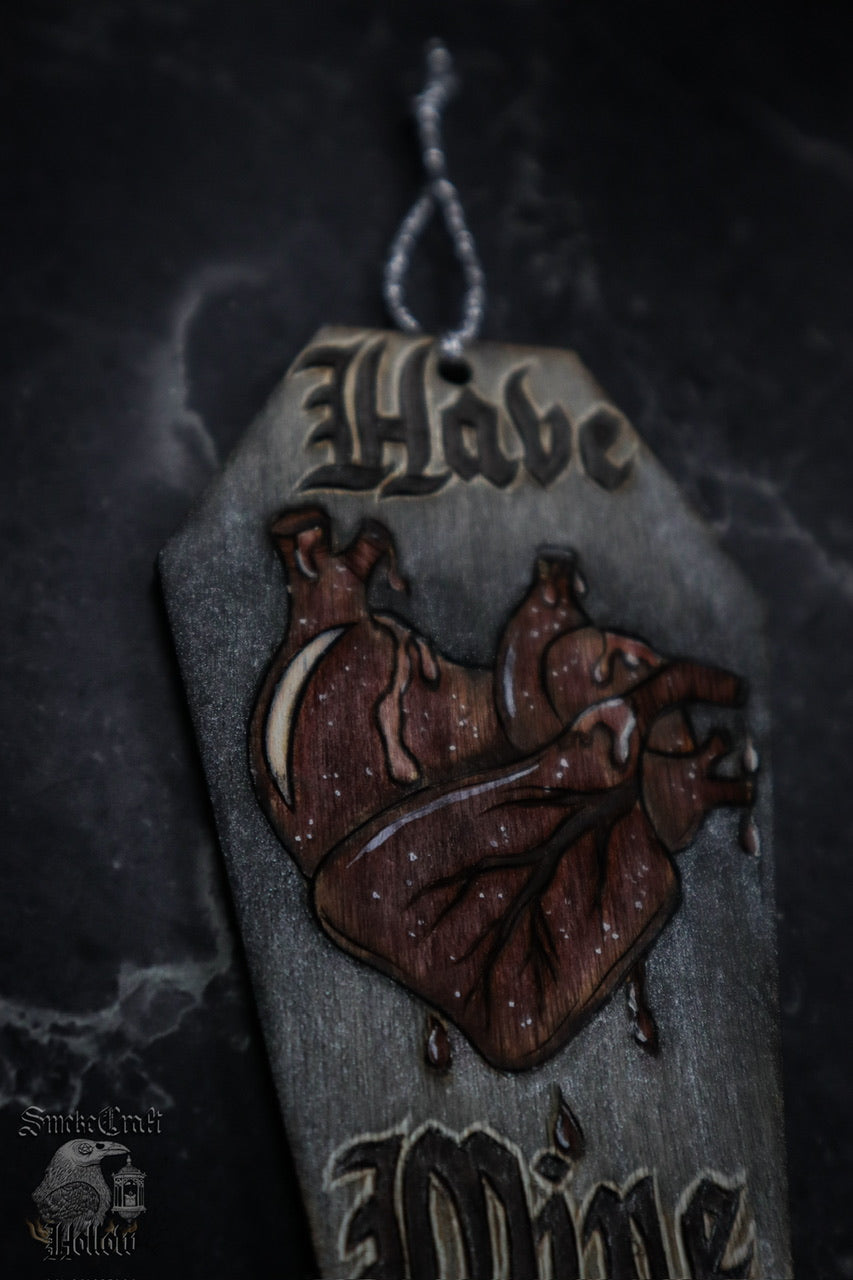 Gothic Anatomical Heart Macabre Coffin Valentine’s Day Ornament