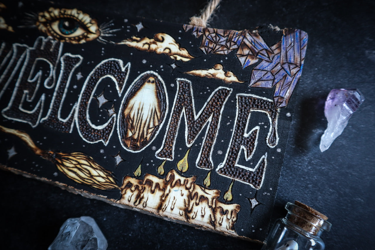 Spooky Unwelcome Door Sign