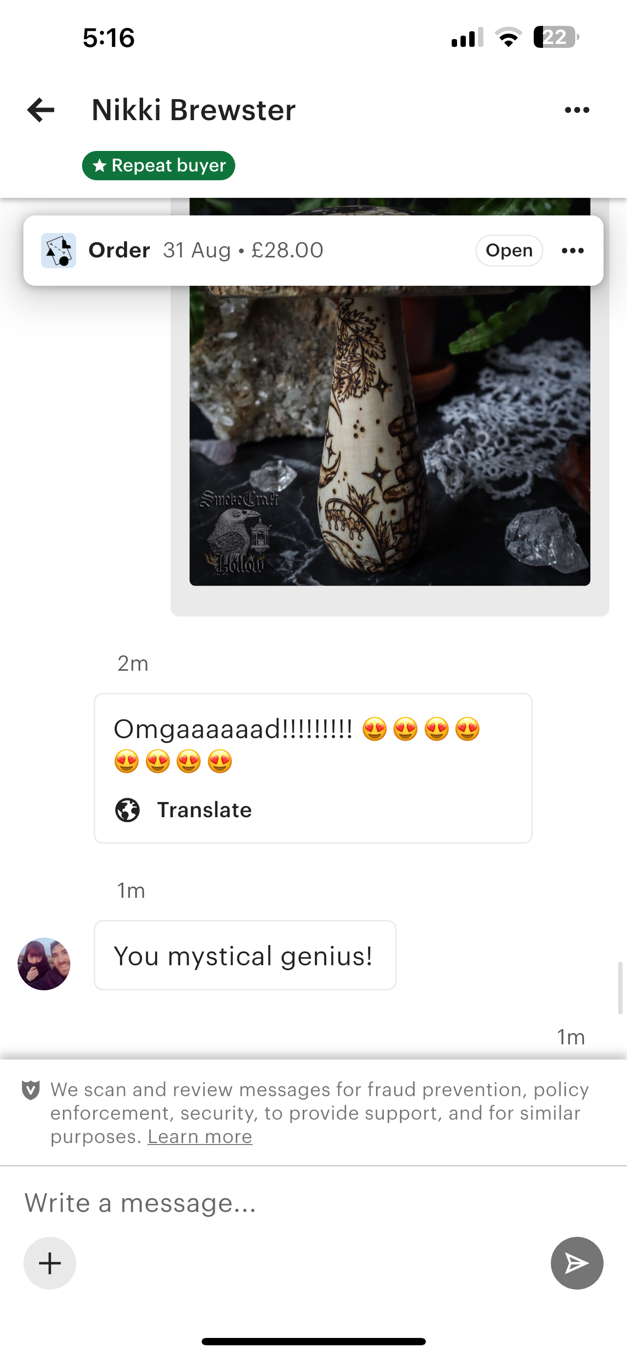 Woodland Fairy Vibes Woodburned Mushroom Figurine