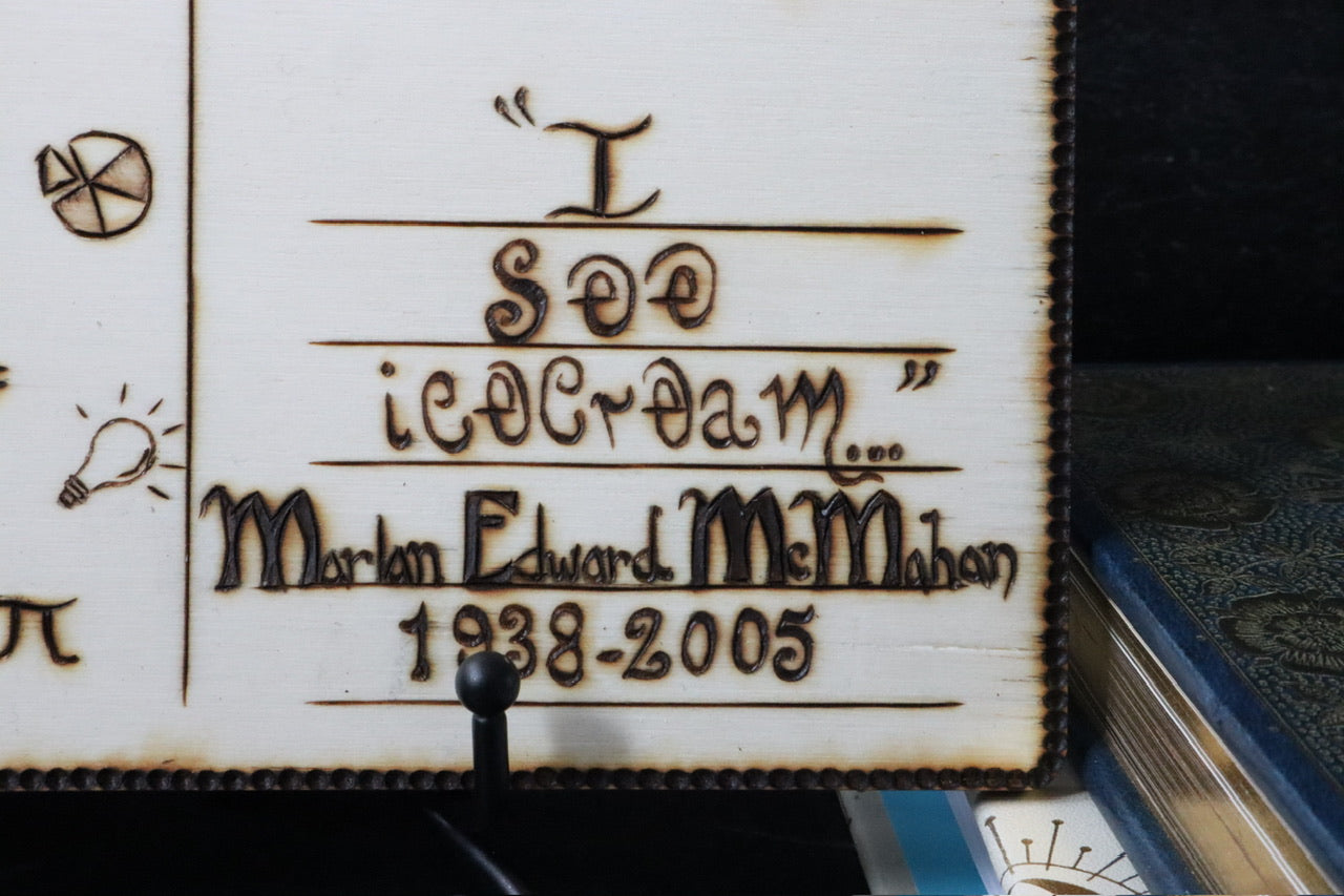 Woodburned post card gift for grieving families and dealing with grief and remembering the passing of loved ones after funeral by www.smokecrafthollow.com
