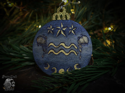 Aquarius Zodiac Ornament with 90’s whimsigoth celestial vibes